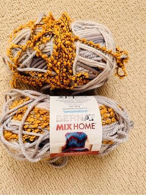 Mix BERNAT Home Decorative Yarn Bundle in Mustard & Gray